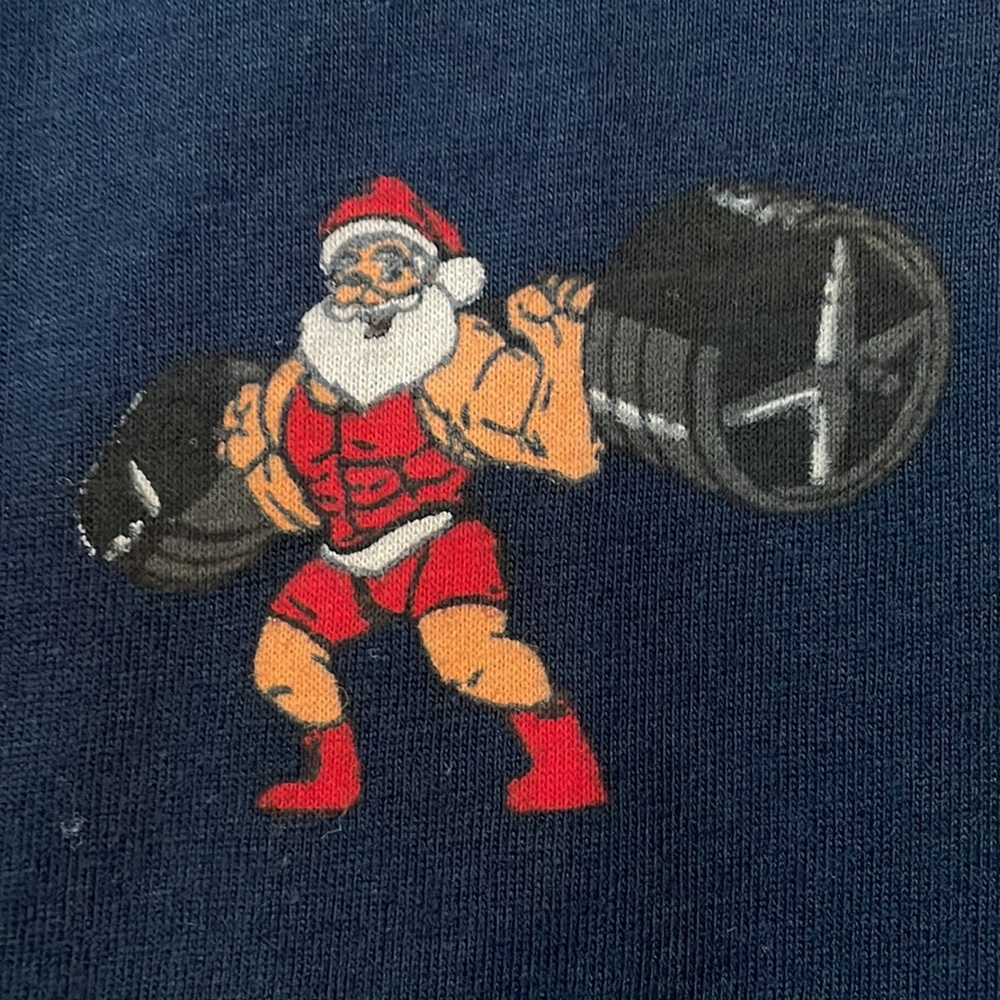 Denim and Flower Ricky Singh Santa Merry Fitness Shirt Size Large Short Sleeve - Picture 4 of 16